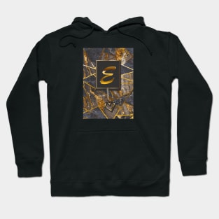 Marble Mosaic Golden Glitters Monogram E Hoodie